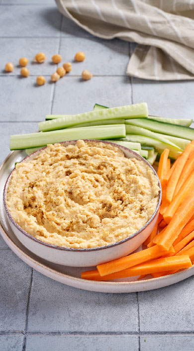 Hummus com vegetais