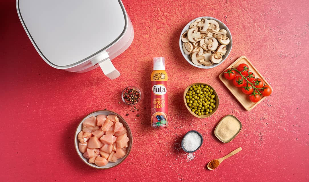 Fula - Frango com legumes na air fryer