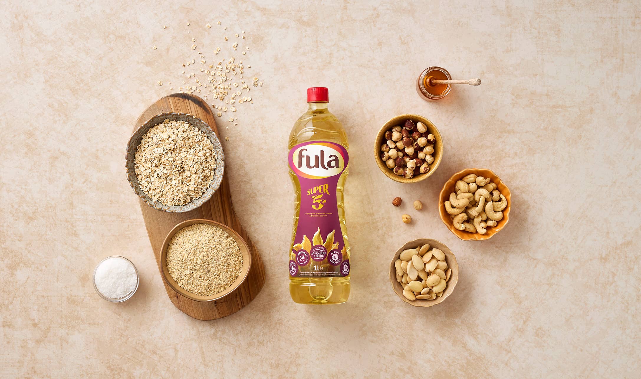 Granola de trigo e frutos secos