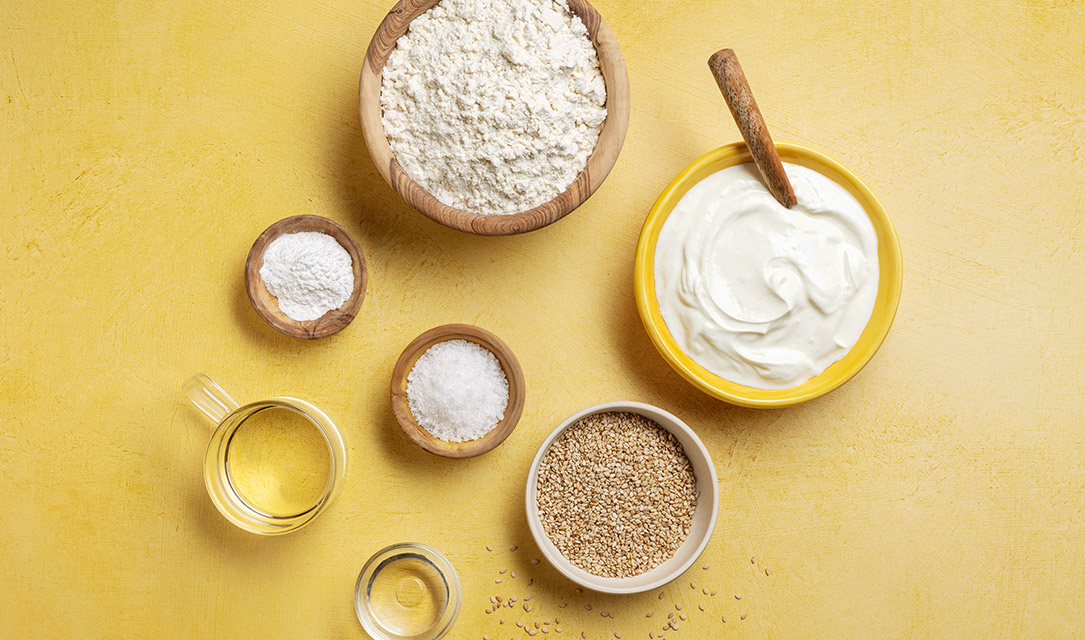 Ingredientes para bolachas de sésamo
