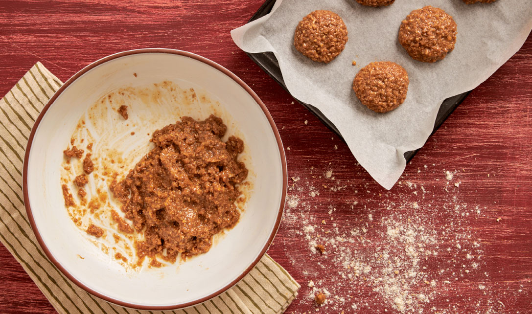 Bolinhas de massa para biscoitos de gengibre