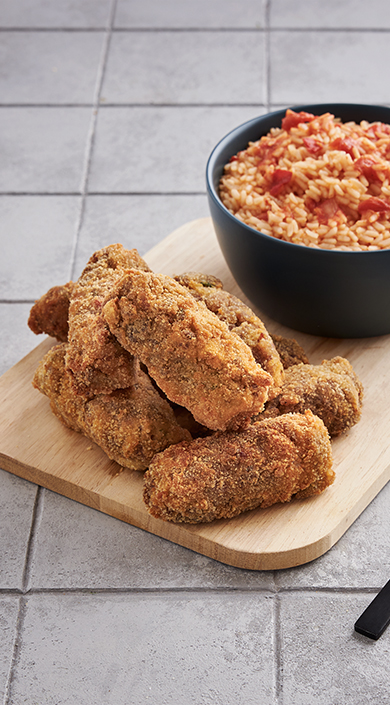 Croquetes com arroz de tomate