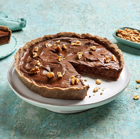 Tarte de chocolate com noz