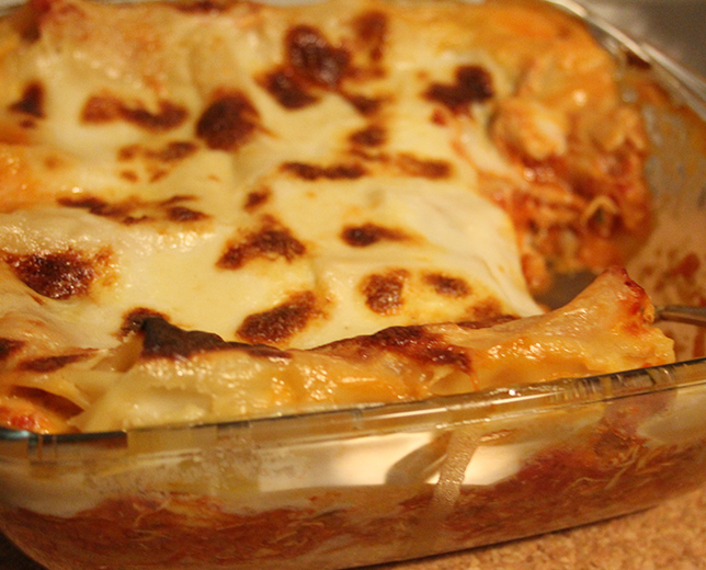 Lasanha de frango com vegetais
